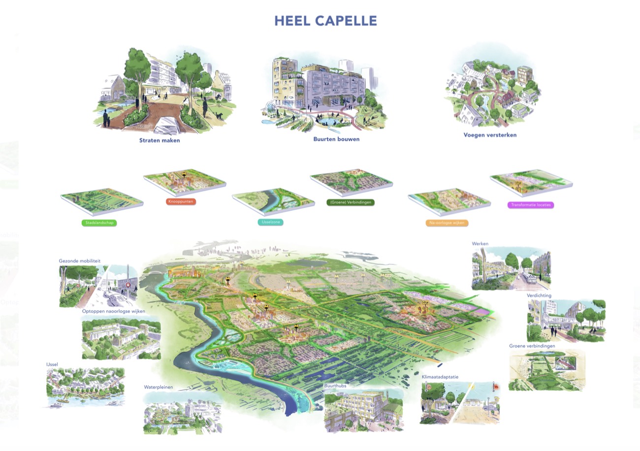 Vogelvlucht visiekaart hoogbouwvisie en omgevingsagenda gemeente Capelle aan den IJssel