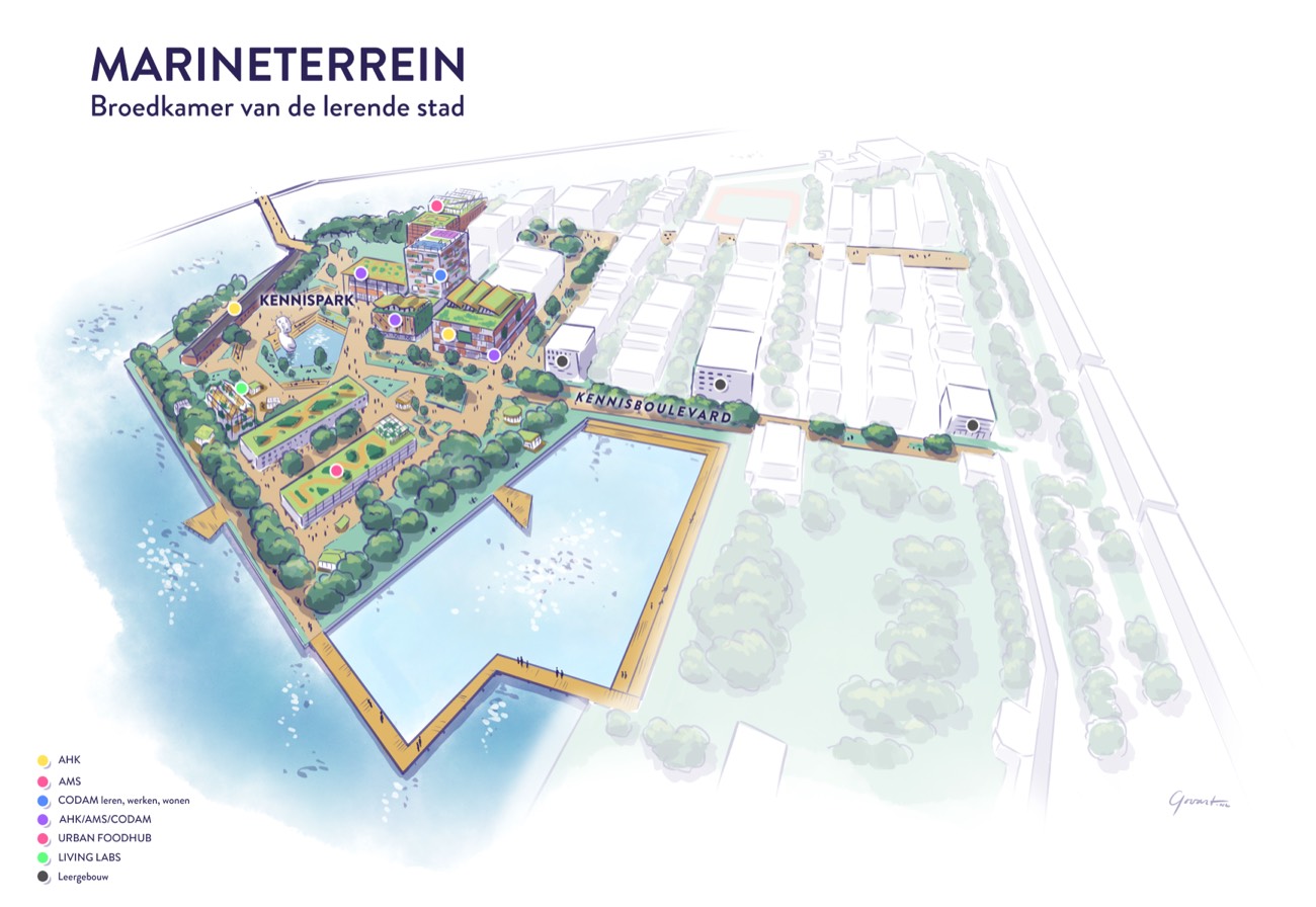 Gebiedsvisie Marineterrein Amsterdam met historische en nieuwe stedelijke bebouwing