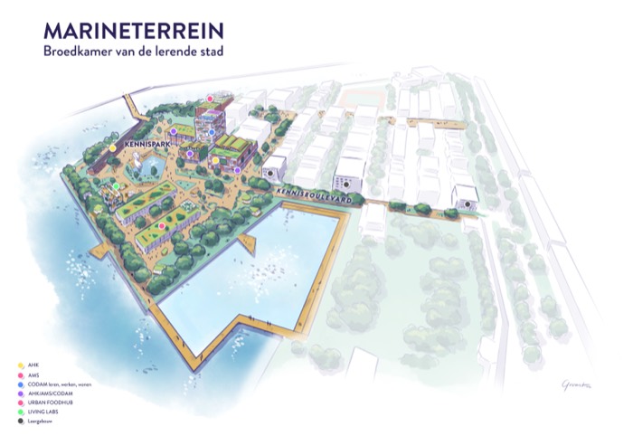 Gebiedsvisie Marineterrein Amsterdam met historische en nieuwe stedelijke bebouwing